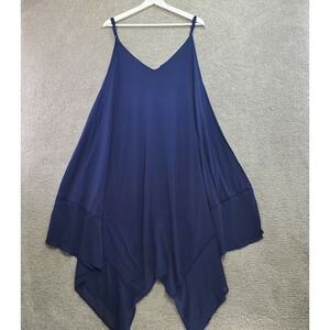 Tommy Bahama Scarf Dress Swim Cover Up  Womens L/XL Blue Cotton Adjustable Strap